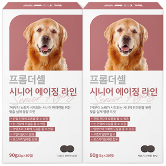 프롬더셀 강아지 노견 종합 영양제 관절 피부 눈건강 백내장 치매 항산화제 30정, 30정, 종합영양제, 2개