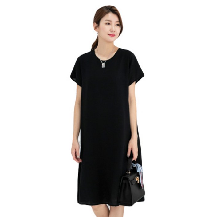 시원한촉감인견데일이여성여름반팔원피스