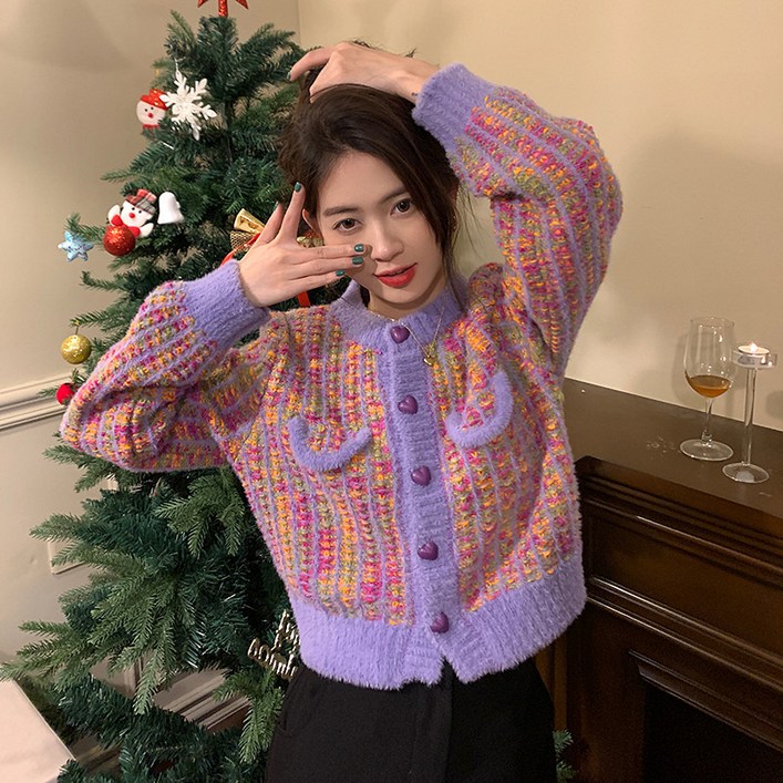 피어니스트 여성용 클래식 레트로 가디건