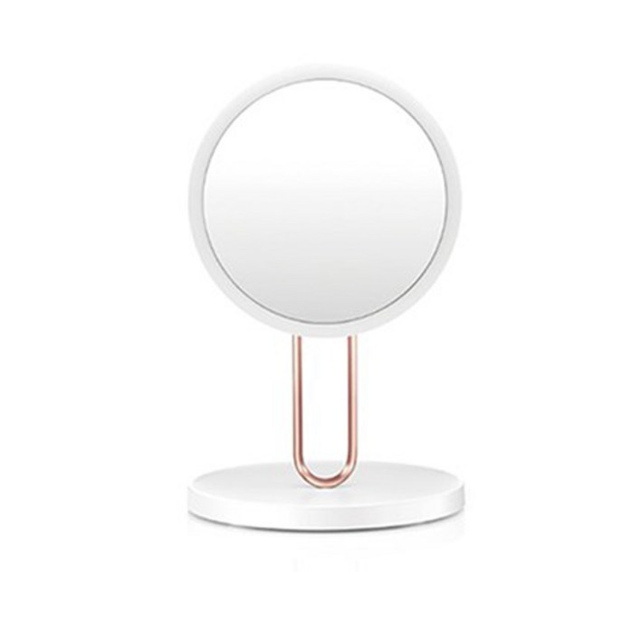 패셔네이트 발레 LED 조명 화장 탁상 거울 RM273-DL, 화이트