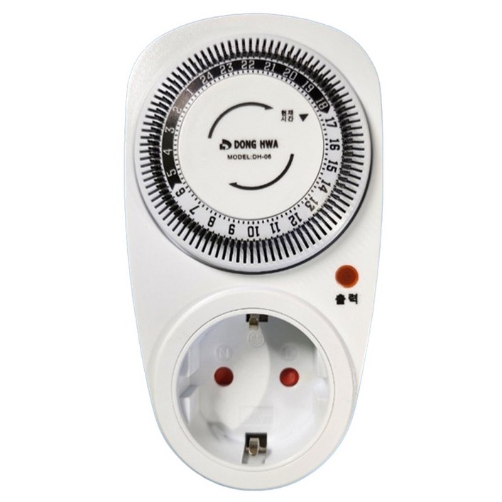 동화전자 슬림형 타이머 콘센트 1구 DH06, 12.5cm, 혼합색상, 1개