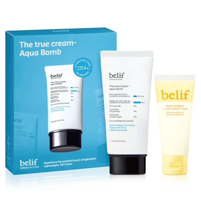 빌리프 더 트루 크림 아쿠아 밤 + 멀티 비타민 마스크 35ml 세트