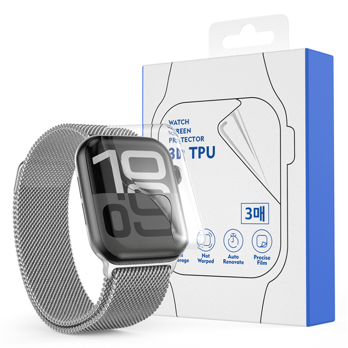 굿밸류 애플워치 리페어가드 고광택 우레탄 액정 보호필름 45mm 3p 세트, 투명, 1세트