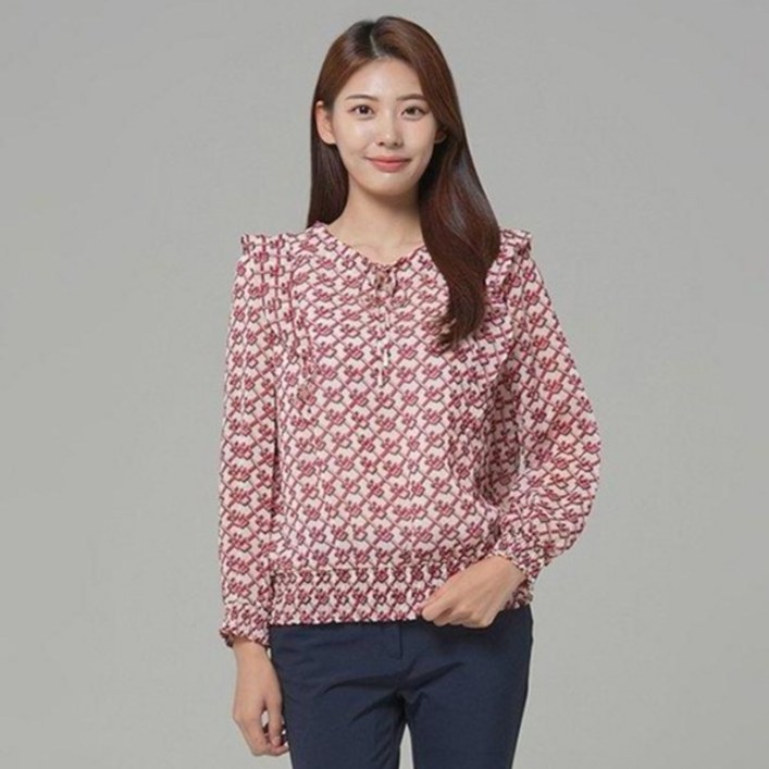 크로커다일레이디 브이넥 스트랩 블라우스 CLCFBL102