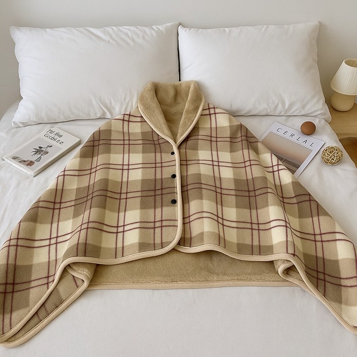 헤온 똑딱이 망토 담요