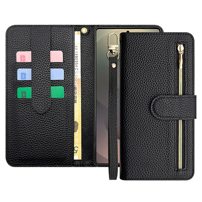 아이엔픽 케일린 천연소가죽 지갑 스트랩 다이어리 휴대폰 케이스