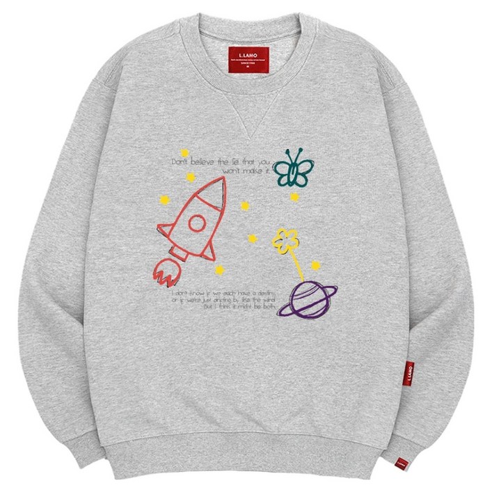 엘라모 남녀공용 스페이스드림 맨투맨