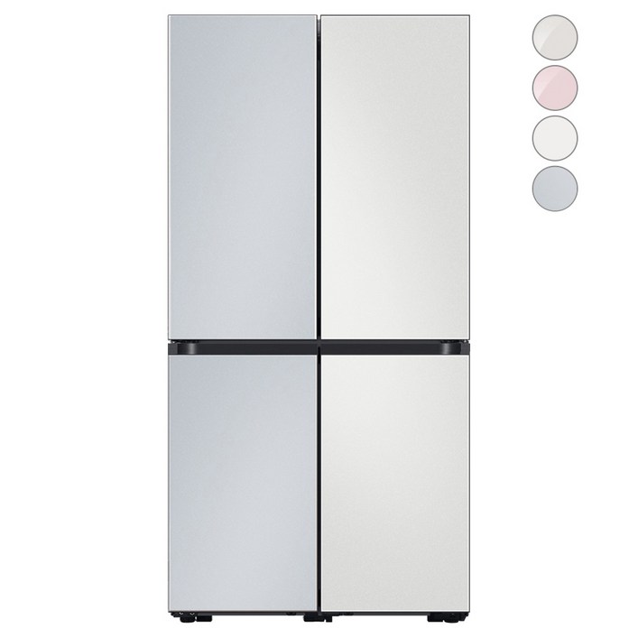 색상선택형 삼성전자 비스포크 4도어 프리스탠딩 냉장고 875L 방문설치, RF85B9111AP