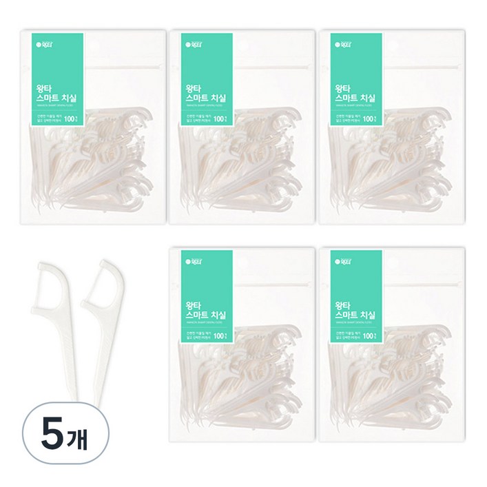 왕타 스마트 치실, 75mm, 500개입, 5개