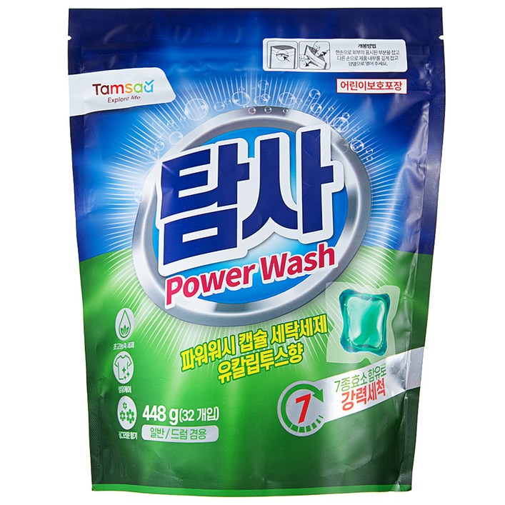탐사 파워워시 캡슐 세탁세제 유칼립투스향