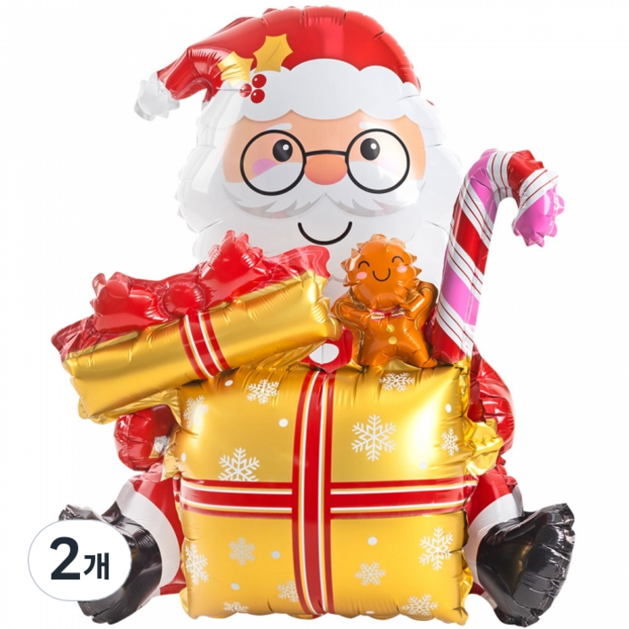 조이파티 공기주입전용 스탠딩에어벌룬 선물산타 은박풍선