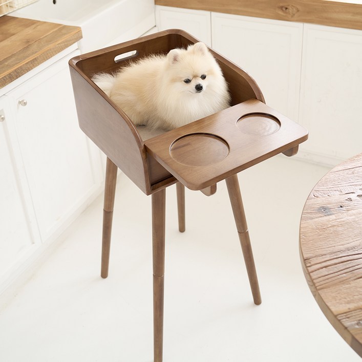 플라팜 강아지 하이체어 식탁 + 쿠션 세트 39 x 65 x 87 cm