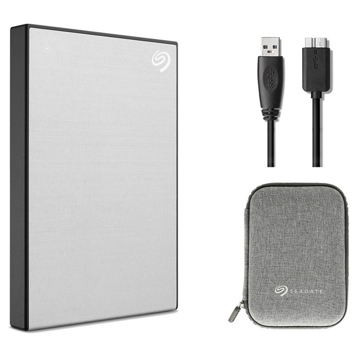 씨게이트 One Touch HDD 외장하드STKY1000401 데이터복구암호화 기능파우치USB케이블, 1TB, 실버