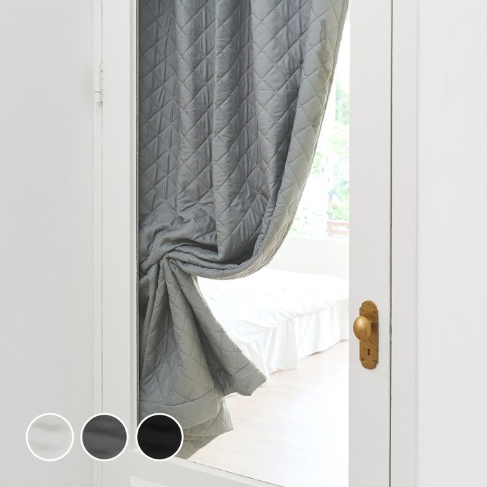 까사마루 중문 따숨 패딩 방한커튼  압축봉 세트