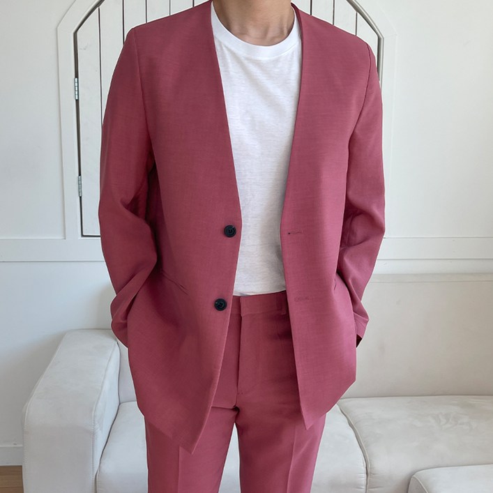 언탭트 남성용 여름 린넨 캐주얼 수트  팬츠 정장세트