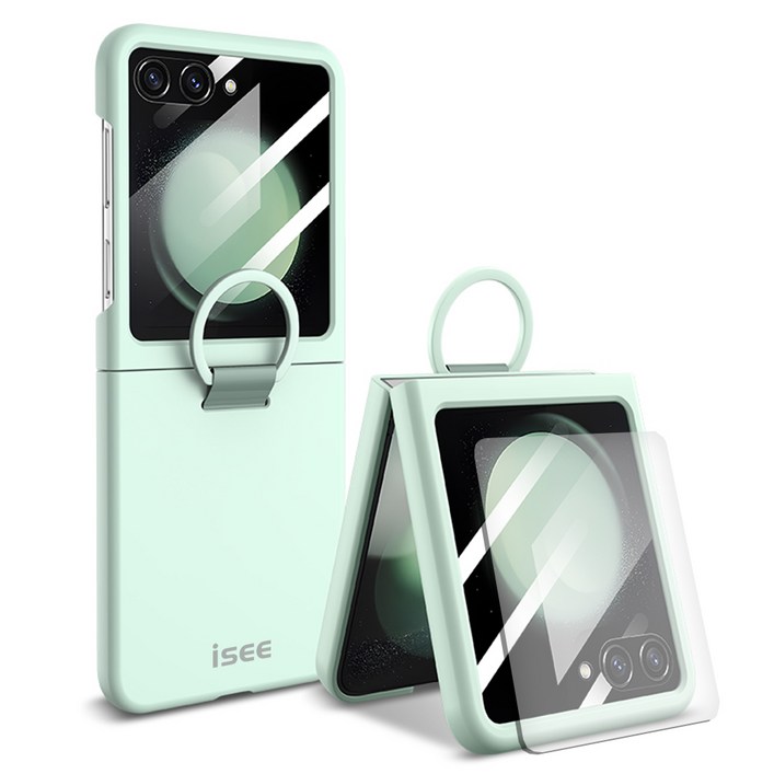 isee아이시 Z플립56 호환 일체형 액정보호 하드with 링 케이스