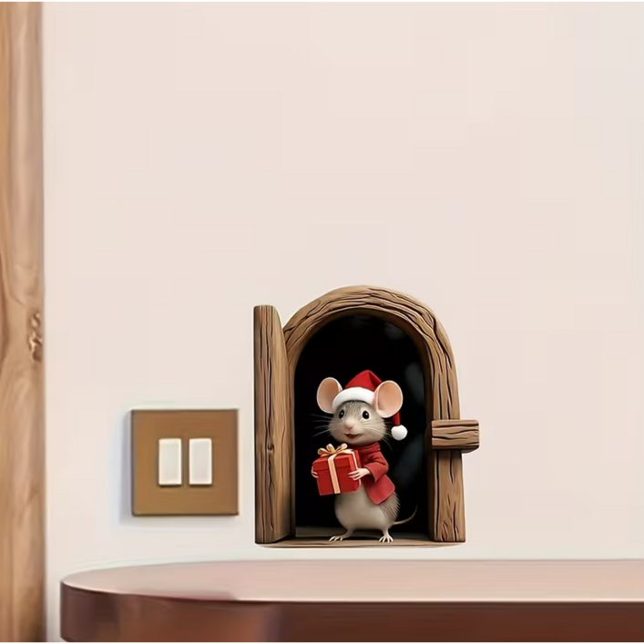 해피 벽스티커 선물 크리스마스 마우스 장식용 인테리어