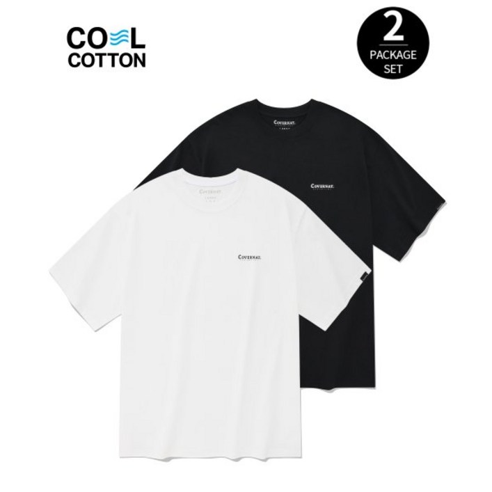 COVERNAT 커버낫 에센셜 쿨 코튼 2-PACK 티셔츠 블랙 - 쇼핑앤샵