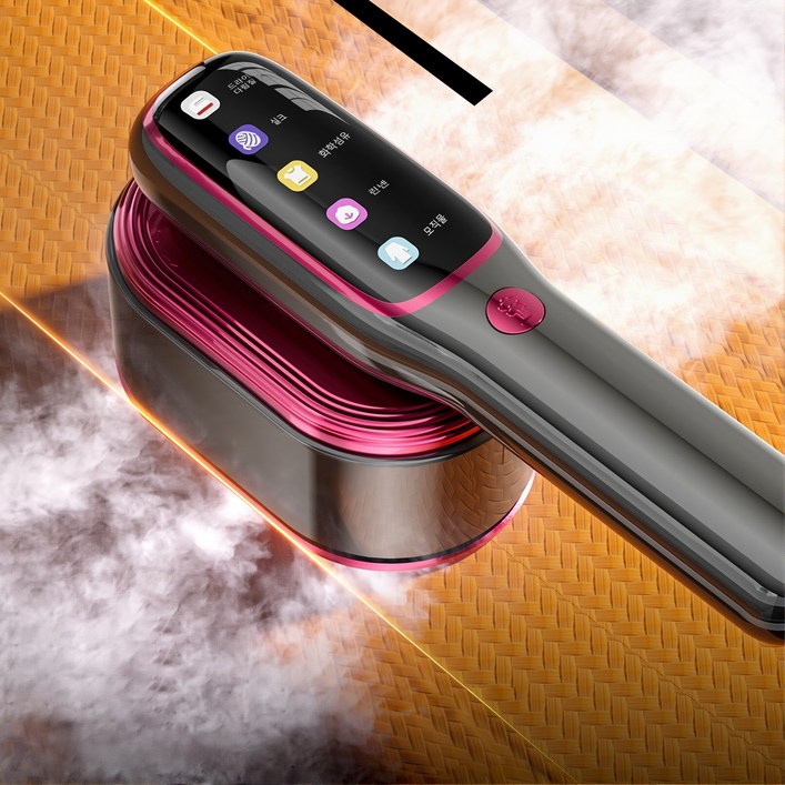 Richmagic 핸디형 다용도 다리미 디지털 LED 5가지 모델 드라이겸 스팀식 다리미, 로즈레드