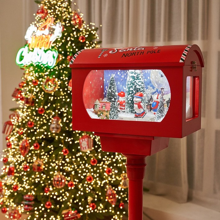 크리스마스 트리 장식 오너먼트, LED 우체통, 1개