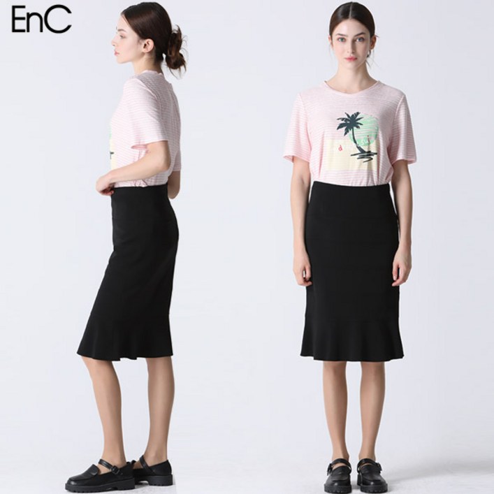 [EnC] 밑단플레어 H라인 스커트 (택가격 219000원)