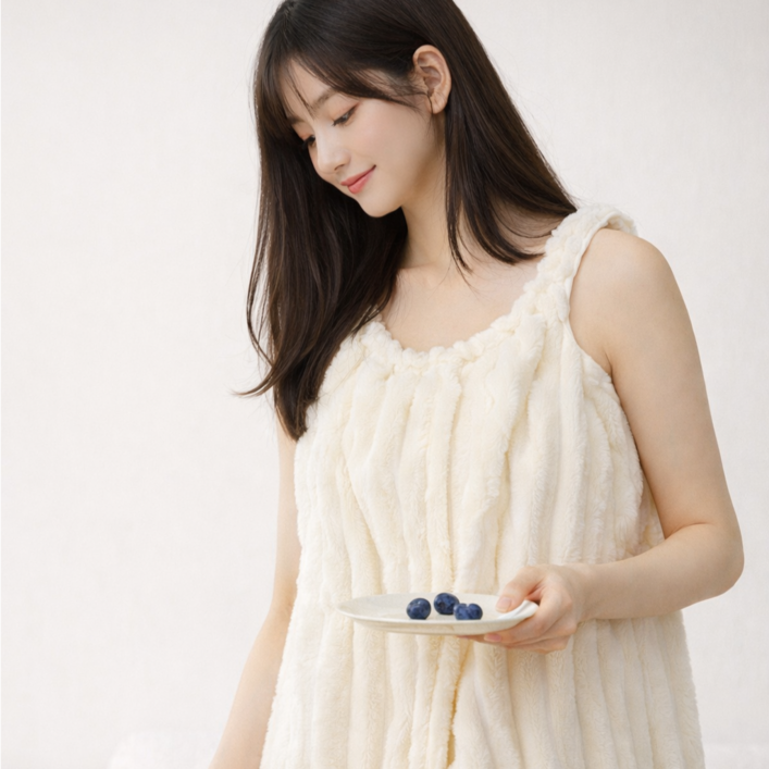 여성 극세사 샤워가운 호텔 오픈형 목욕가운 흡수력 좋은 홈웨어 로브