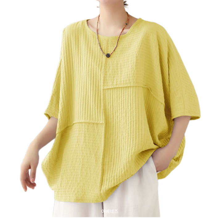 아베네즈 40대 여성 체형커버 반팔티  얇고 시원한 외출룩 오피스룩 티셔츠 AVSS25FT648