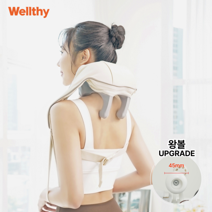 Wellthy 웰시 무선 목 어깨 마사지기 목 어깨 안마기