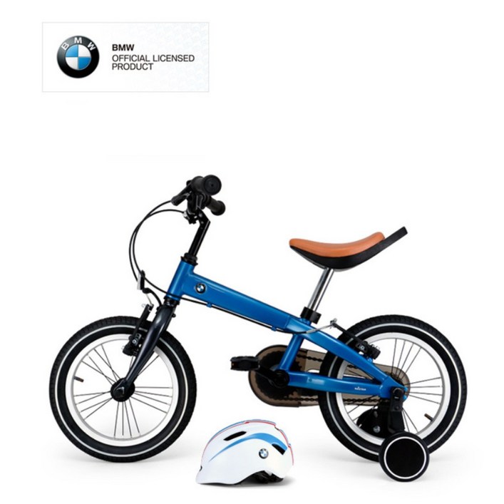 초등자전거 BMW 어린이 자전거 14인치 키즈 보조바퀴 네발 자전거 초등학생 초보 입문용, 화이트(14인치)