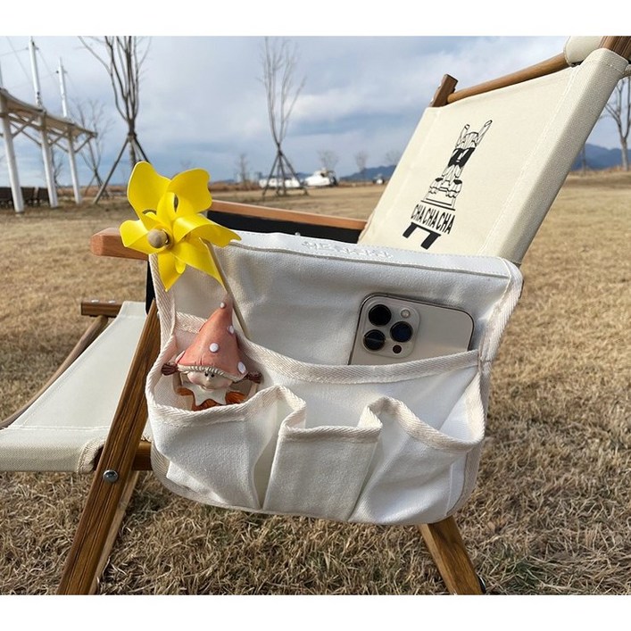 차차차 캠프 캠핑의자 낚시의자 경량 감성 폴딩체어 릴렉스 포켓 수납 주머니 의자 호환 가능, 1개, 사이드포켓블랙