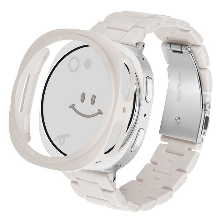 아이메이드잇 갤럭시워치 호환 블럭 스트랩 케이스 세트, 스타라이트