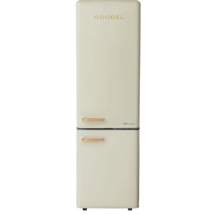 GOODEL 구델 리얼 레트로 소형 미니 냉장고 RGC27CDJ 260L 소프트크림아이보리 방문설치 콤비상냉장하냉동 인테리어 원룸, RGC27CDJ, 소프트크림
