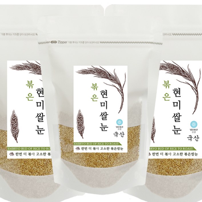 볶아서 더 고소한 볶은 현미쌀눈 / 볶음쌀눈 / 볶음현미쌀눈 국내산 볶은쌀눈 100%, 1kg, 3개