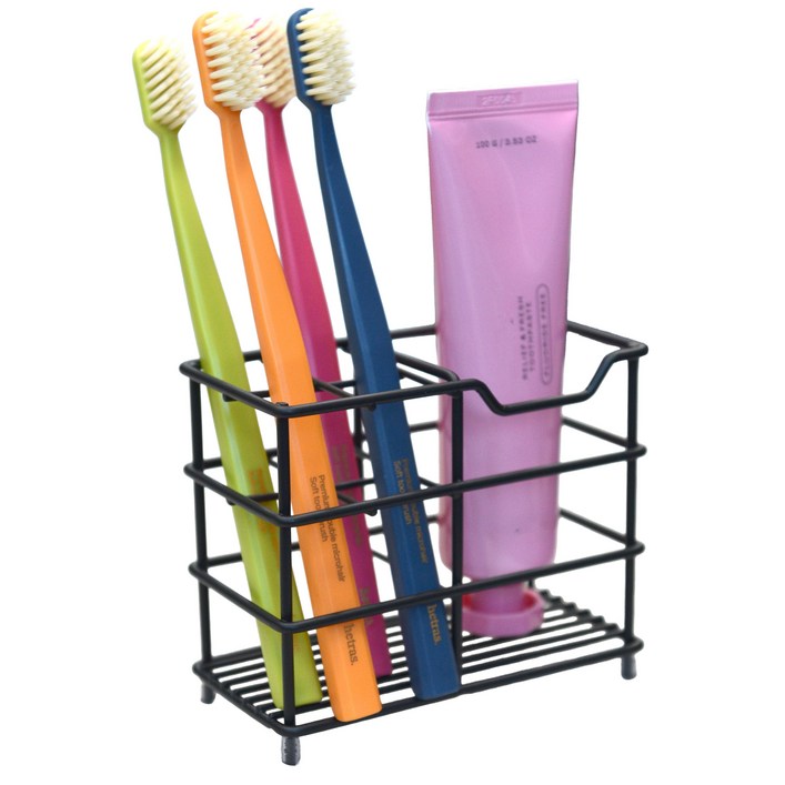 베네피센트 스텐 칫솔꽂이 욕실 화장실 칫솔거치대, 블랙, 1개