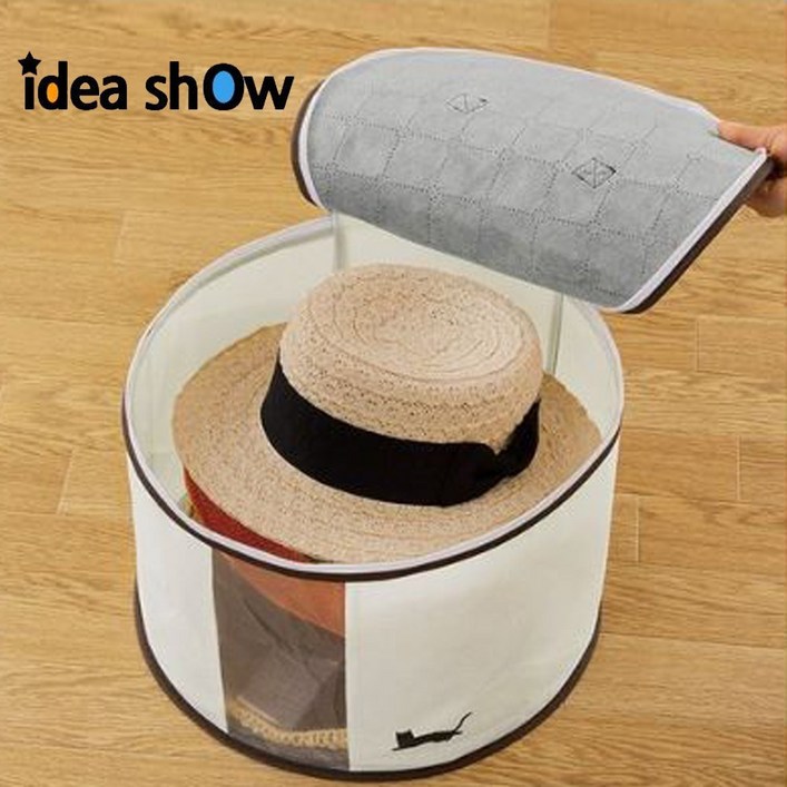 [텐이츠] 엘레강스 아이디어쇼 숯 투명 모자보관함 모자보관수납함 정리함 수납장 수납함 박스 먼지차단, 1세트, 혼합 - 쇼핑앤샵