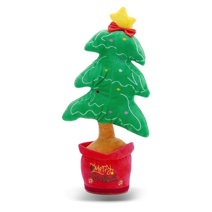 크리스마스 선인장 산타 트리 루돌프 화분인형 말 따라하는 움직이는 인형 춤추는 트리인형 댄싱트리, 트리 화분인형, 1개