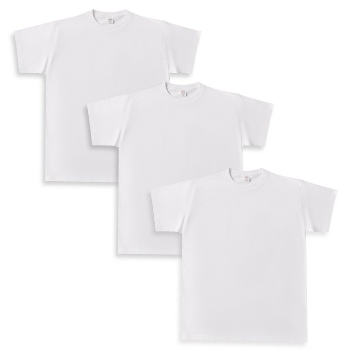 1+1+1 베이직 면 26수  라운드 반팔면티 3P세트 베이잉