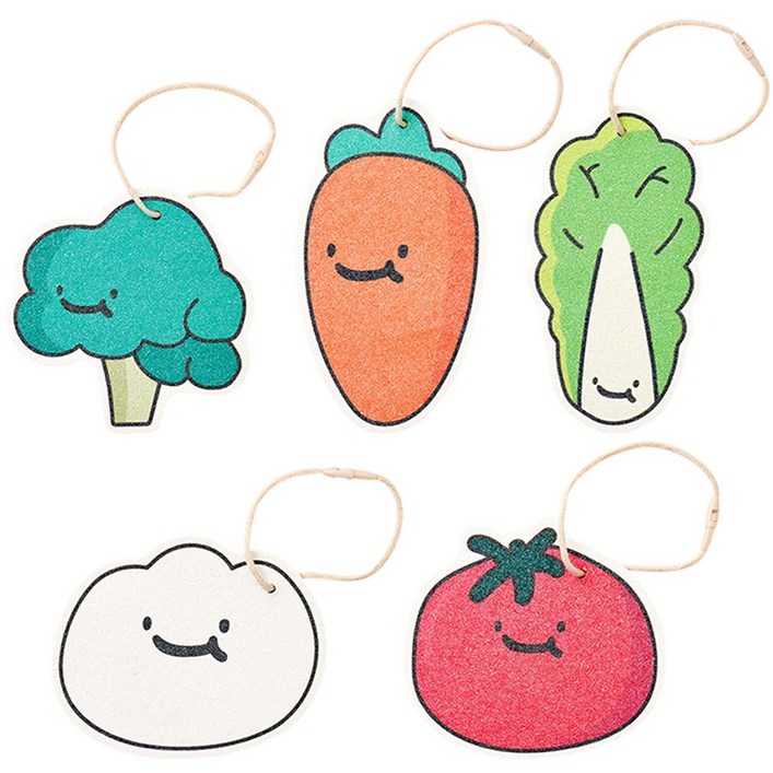 잼먹 천연펄프 셀룰로오스 수세미, 1세트, 5개