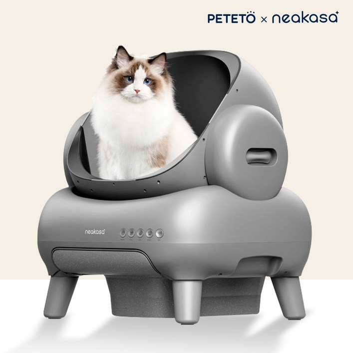 신규런칭 코오롱 니카사 고양이 자동화장실 끝판왕 신상 스마트 대용량 프리미엄 자동개폐 화장실 Neakasa 저소음 PETETO 페테토 앱연동 M1 Pro, 1개, 그레이, 자동 화장실