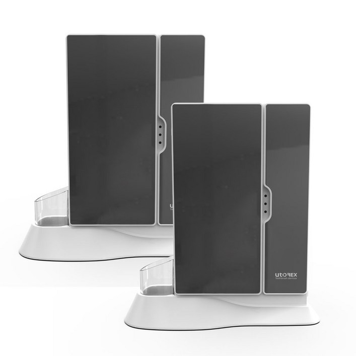 유토렉스 가정용 UV LED 살균 일렉트릭 히팅 건조 벽걸이 건조기 소독기 블랙 미러 칫솔살균기 UTC-83UV 1+1, 화이트 1+1