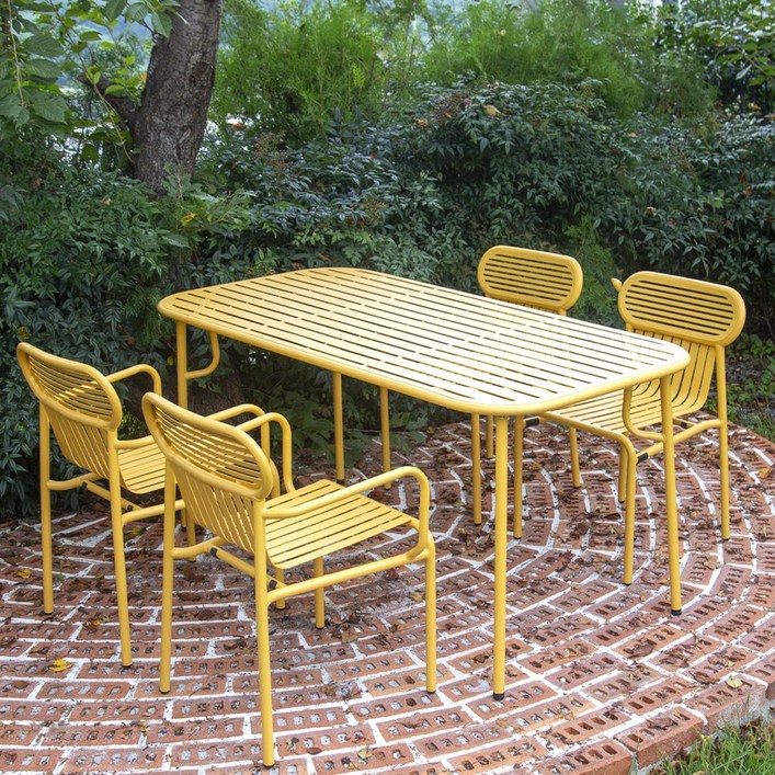 링컨 철제 야외 직사각 4인용 테이블