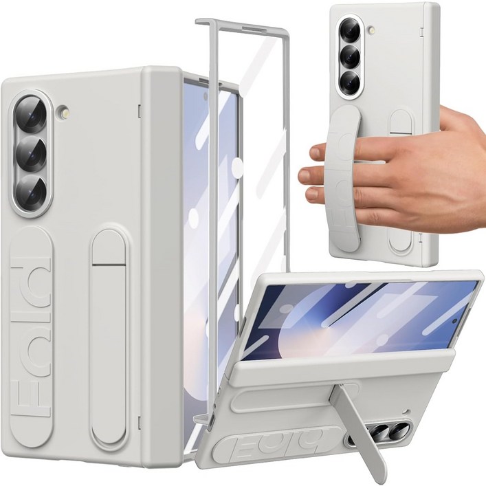 디상커 갤럭시 Z 폴드 6 7 힌지보호 그립 스트랩 강화유리 일체형 거치대 케이스