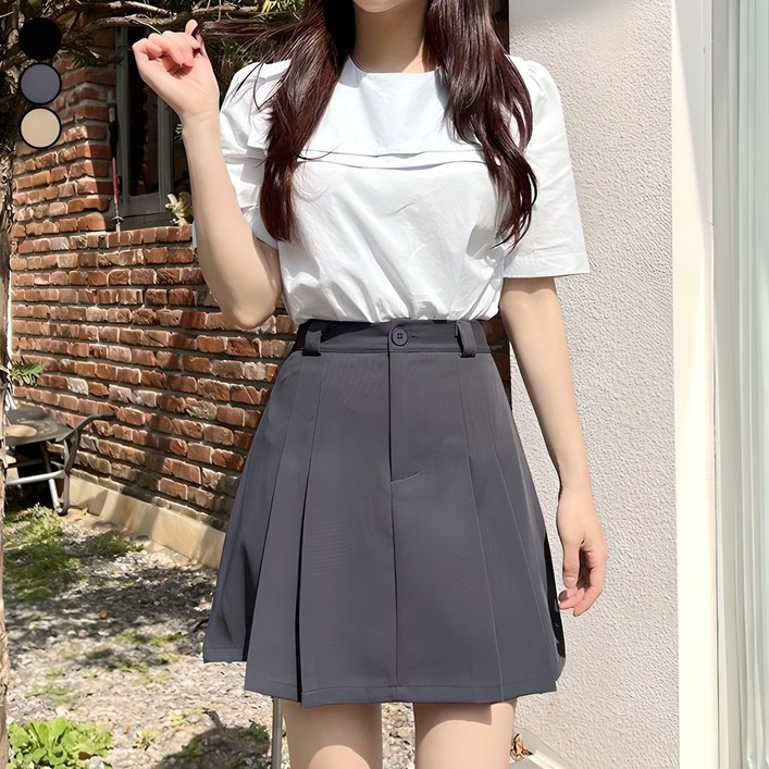 여리진 여성용 벨트포함 A라인 플리츠 미니스커트 벨트 세트 빅사이즈까지 여리진 여성용 벨트포함 A라인 플리츠 미니스커트 벨트 세트 빅사이즈까지