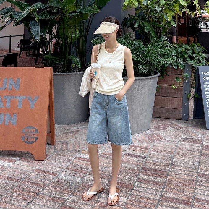 메이블루 알렉스 버뮤다 데님팬츠 밴딩팬츠 쿨조거팬츠 카고팬츠 나팔바지 베이지바지