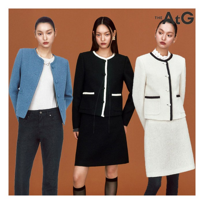 더엣지 트위드 셋업 자켓 WYJK6G03