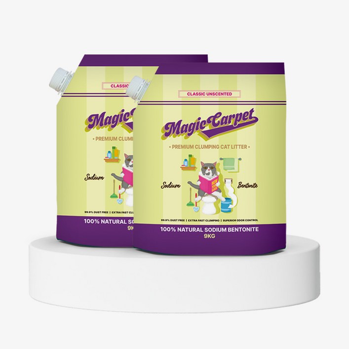 매직카펫 오리지널 중간입자(클래식) 9kg x 2개세트 고양이모래 18kg 대용량
