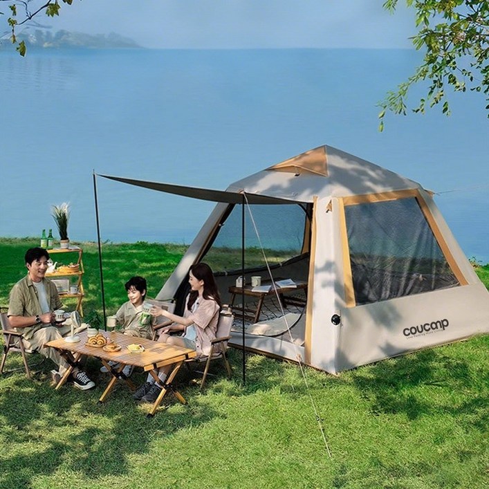 COUCAMP 사각 에어텐트 2025 신상, 아이보리