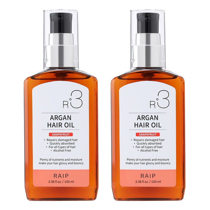 라입 R3 아르간헤어오일 자몽 헤어에센스, 2개, 100ml