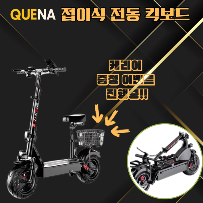 QUENA 앉아서타는 접이식 전동킥보드 두발킥보드 퀵보드 성인 전기 스턴트스쿠터, 고급형48V 1500W, 1개