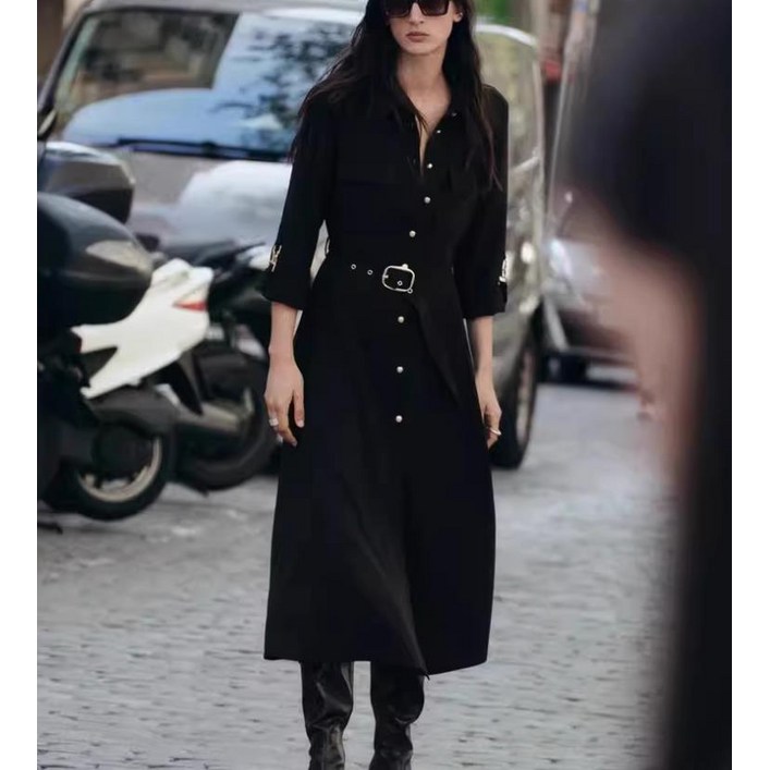 9Y12024 ZARA 여자신상 카라넥원피스 스타일리시 A라인 롱원피스  8741261